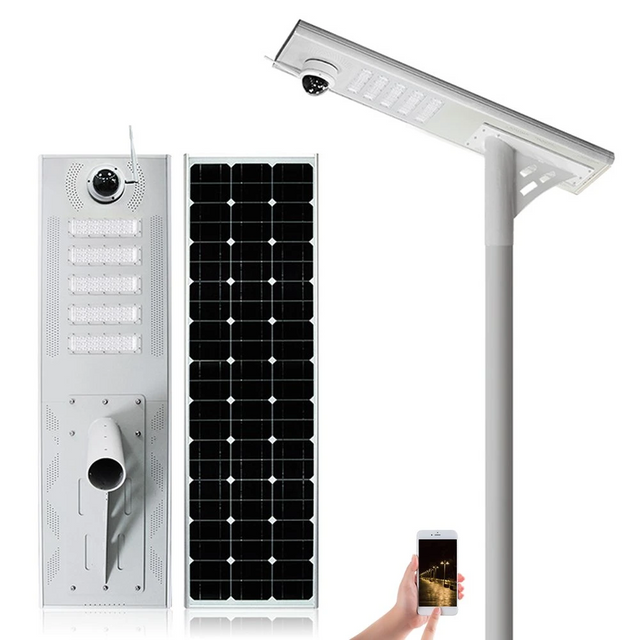  1080P CCTV Monitoring Camera 60W LED Solar Street Light