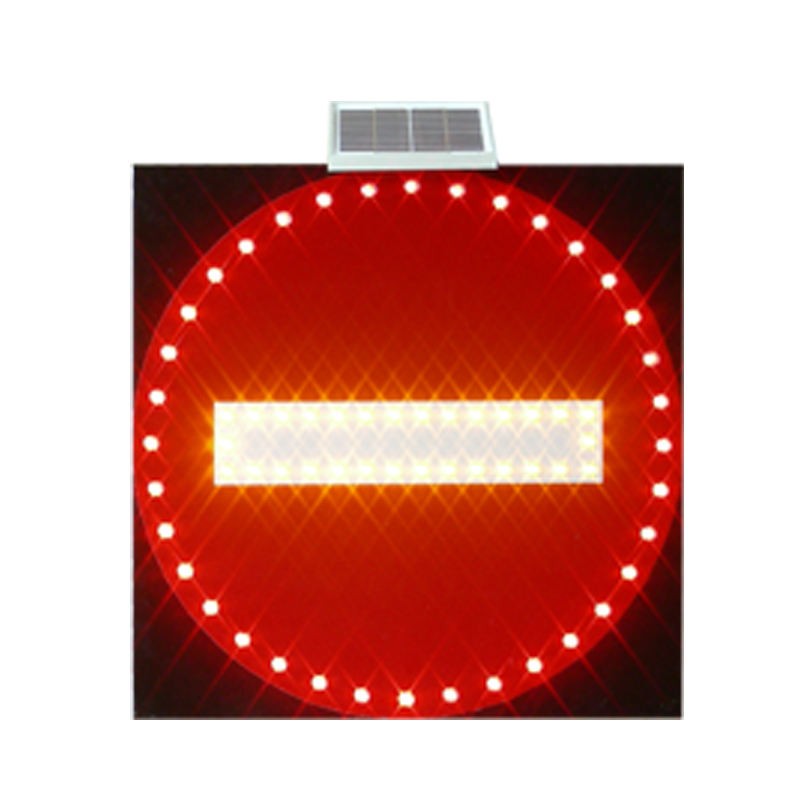 Solar Powered Led Stop Road Traffic Signs Light